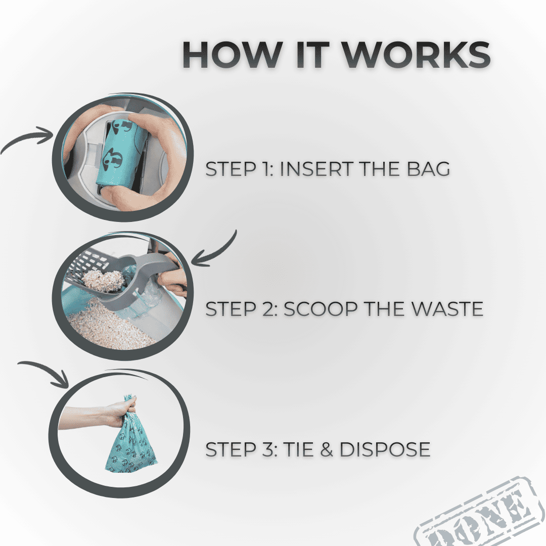 Self-Cleaning Cat Litter Scoop with Waste Bag System – Hygienic, No-Touch Litter Box Cleaner